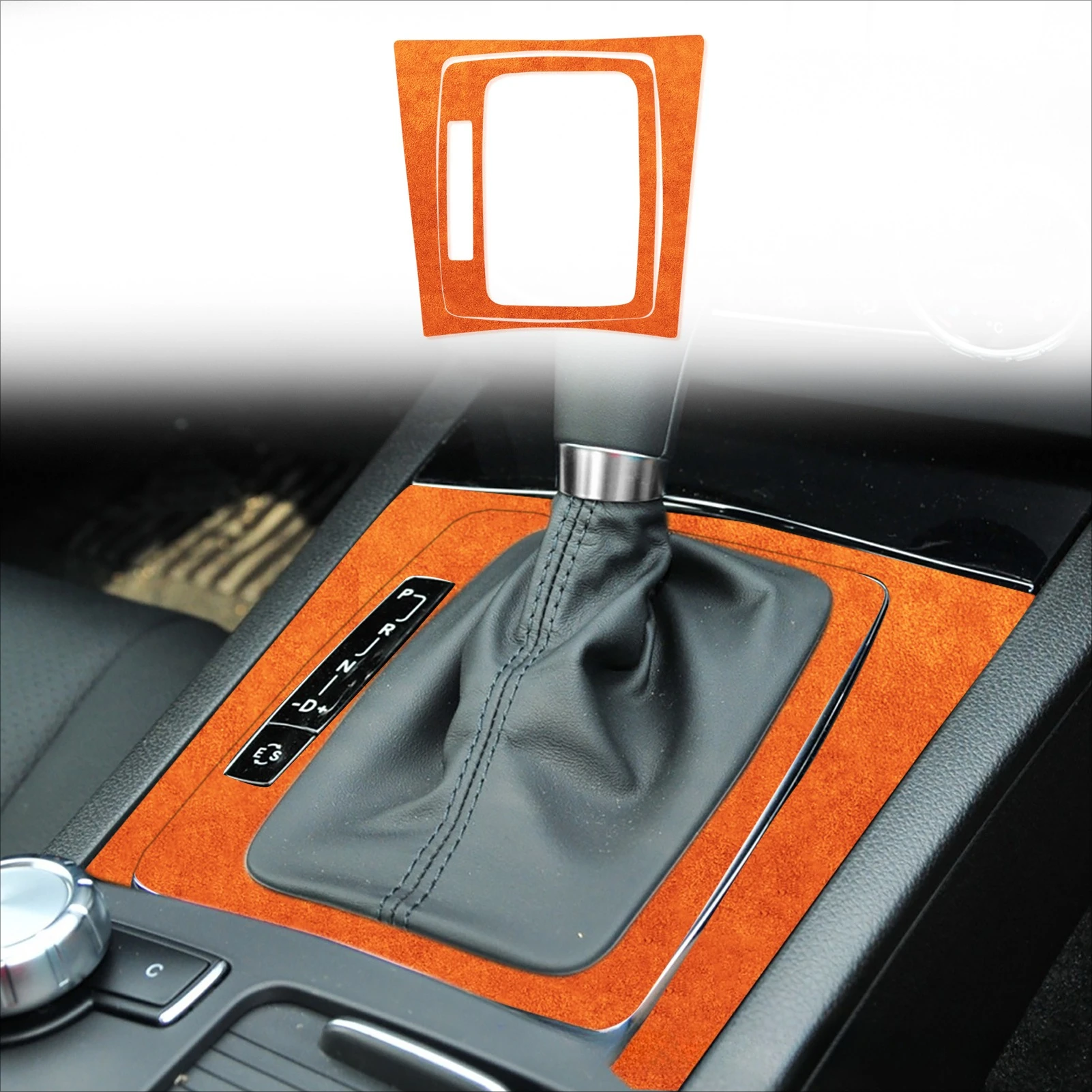 

For Mercedes Benz C Class W204 07-13 Suede Gear Shift Panel Cover Trim Car Interior Decoration Sticker Car Interior Accessories