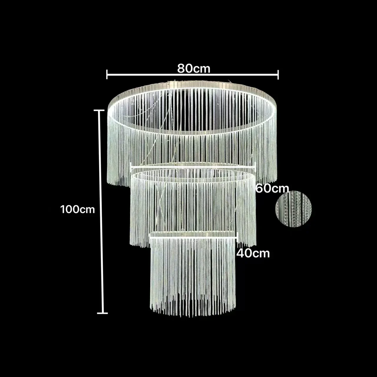 Wedding decoration wedding hall, fringed chandelier, stage ceiling metal chain luminous fringed chandelier