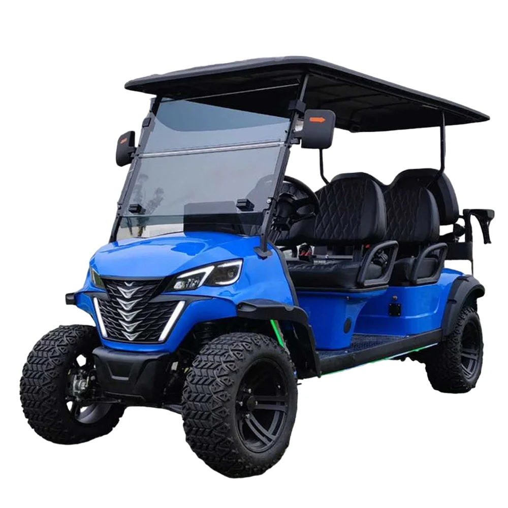 2024 New 4+2 6 Seater Electric Carts Utility Vehicle Off Road Buggy for Sale 4000w 5000w Golf Carts Electric