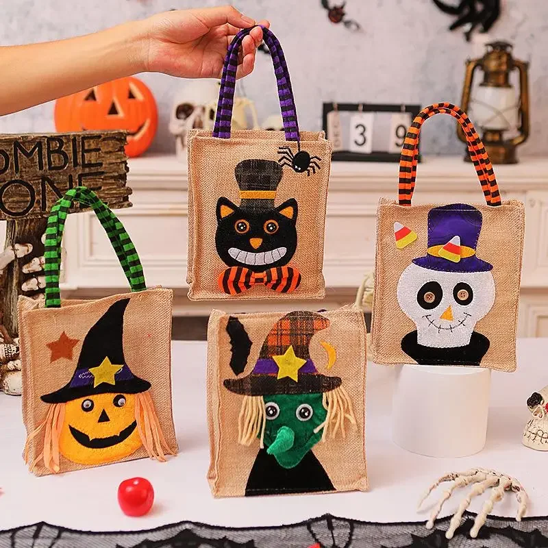 

Stylish Halloween Treat Bags with Handles for School Events, Party Favors, and Fun-Time Candy Supplies