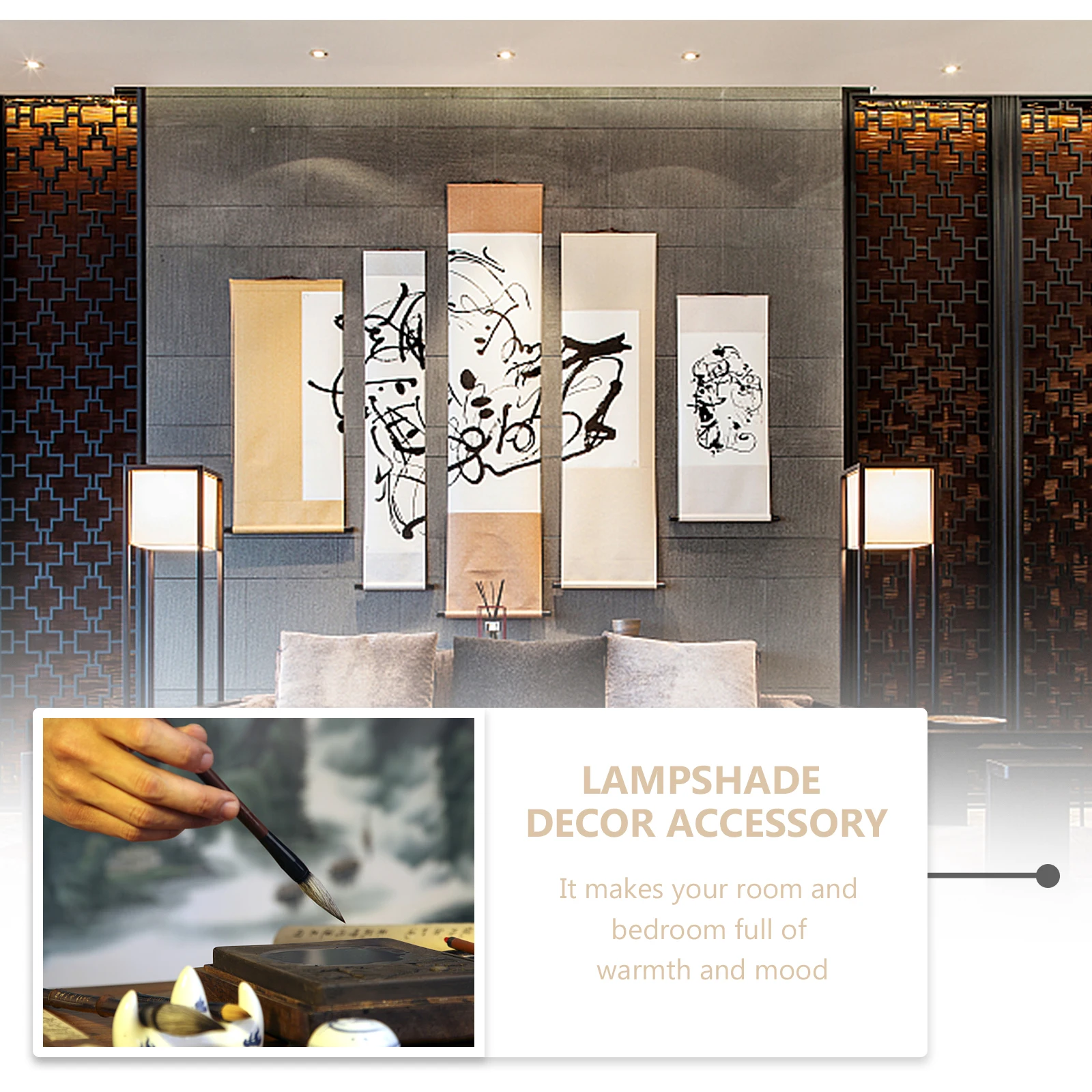 

Reel Rice Paper Hanging Shaft Blank Painting Scroll Wood Wall Chinese Calligraphy Accessory