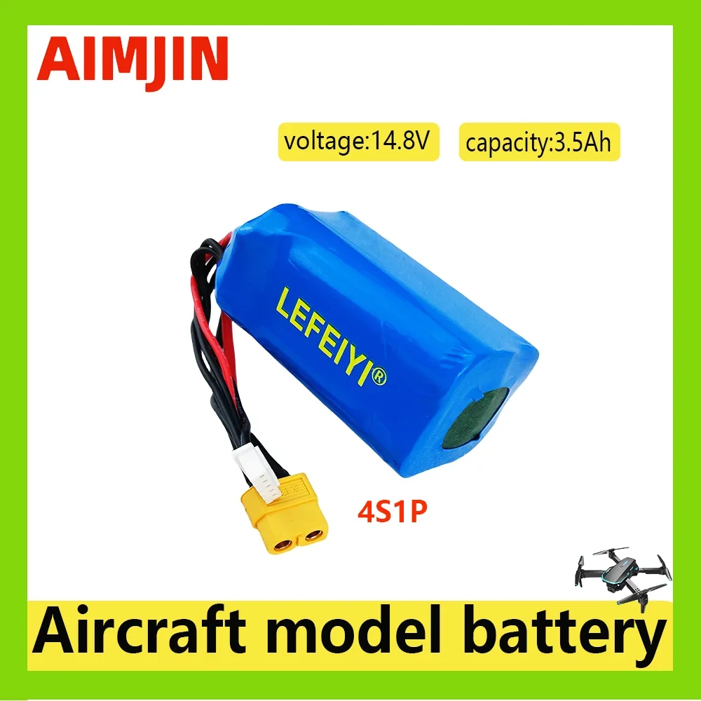 

4S1P 14.8V 3500mAh Rechargeable Li-ion Battery 51.8Wh for Various RC Airplane Quadrotor, with Connector XH2.54+XT60