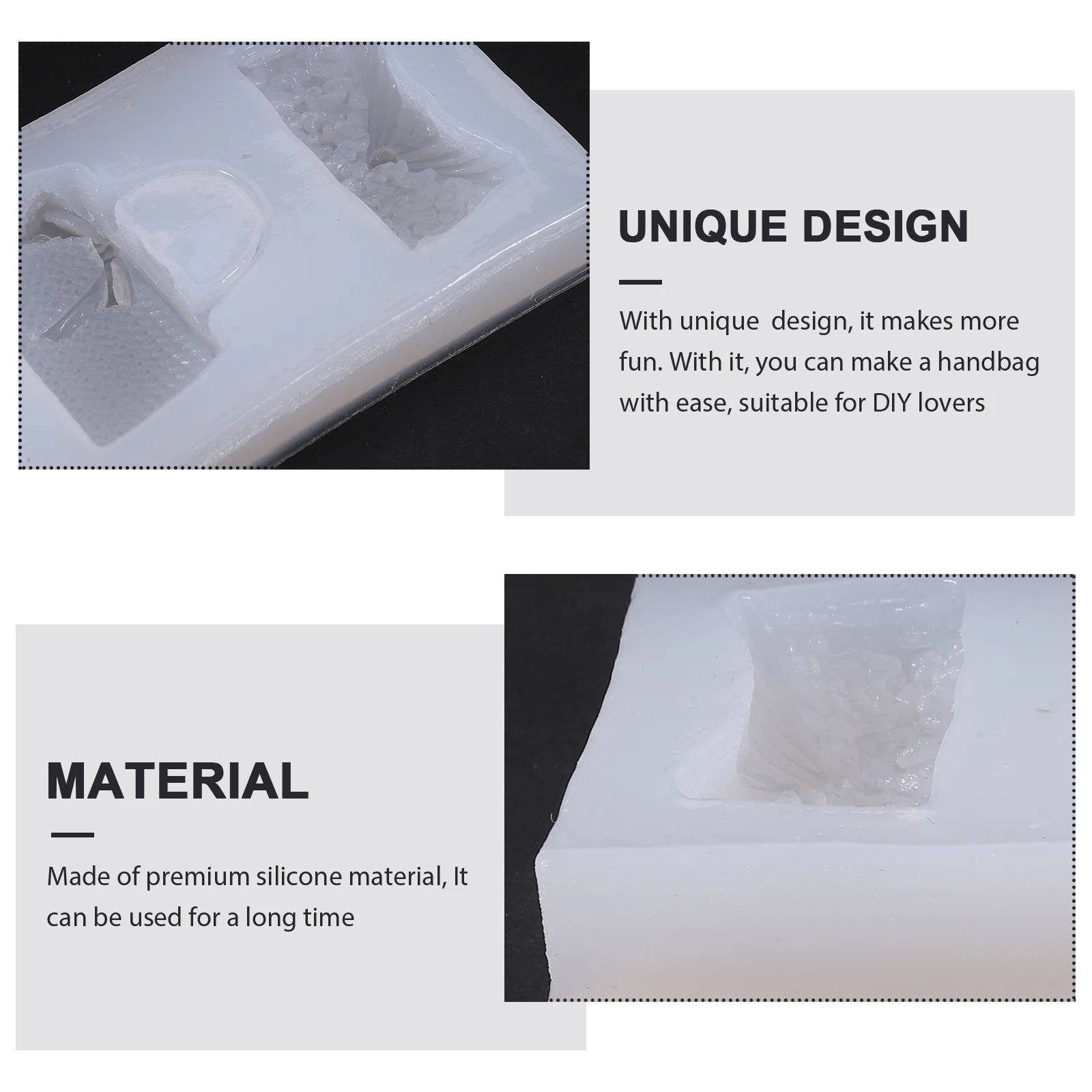 Moules de sac à main en résine époxy, 2 pièces, bijoux en Silicone, artisanat de bricolage, Design créatif, facile à ranger, moule de sac à main en Silicone résistant à l'usure