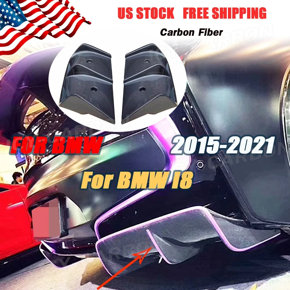 

JCYECF For BMW I8 2015-2021 Real Carbon Fiber Rear Diffuser Back Bumper Protector Plate Tuning Car Decoration Trims