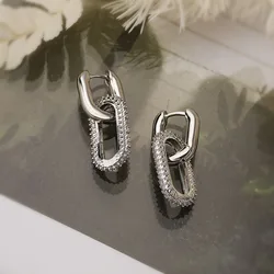 2024 Punk Double Loop Drop Earring Gold Color Geometric Round Earrings for Women Girls Vintage Hip Hop Fashion Jewelry Gifts