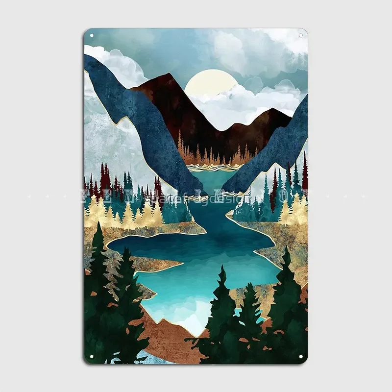 River Vista Metal Sign Wall Pub Cinema Create Painting Décor Tin Sign Poster