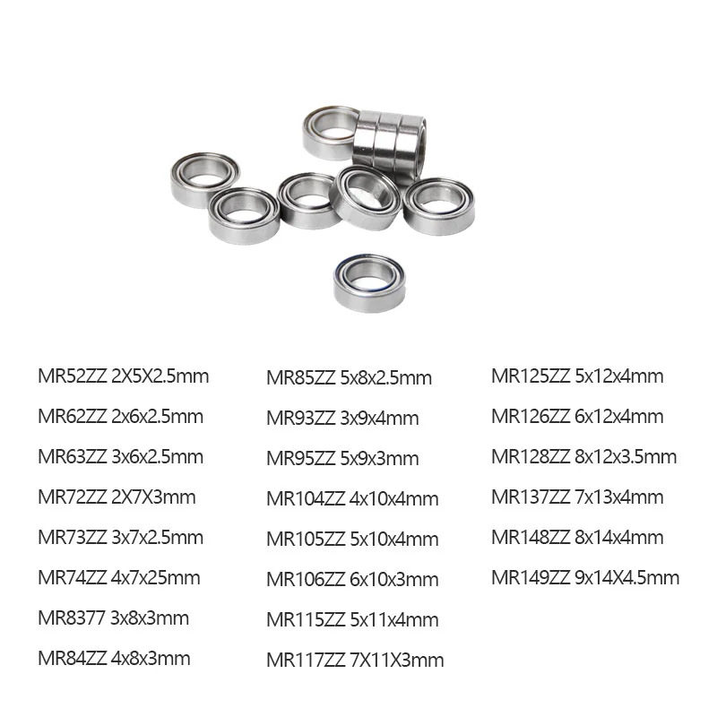 Ball bearing with metal protection,  high quality, mr mr52zz mr63zz mr85zz mr95zz mr128zz mr137 series