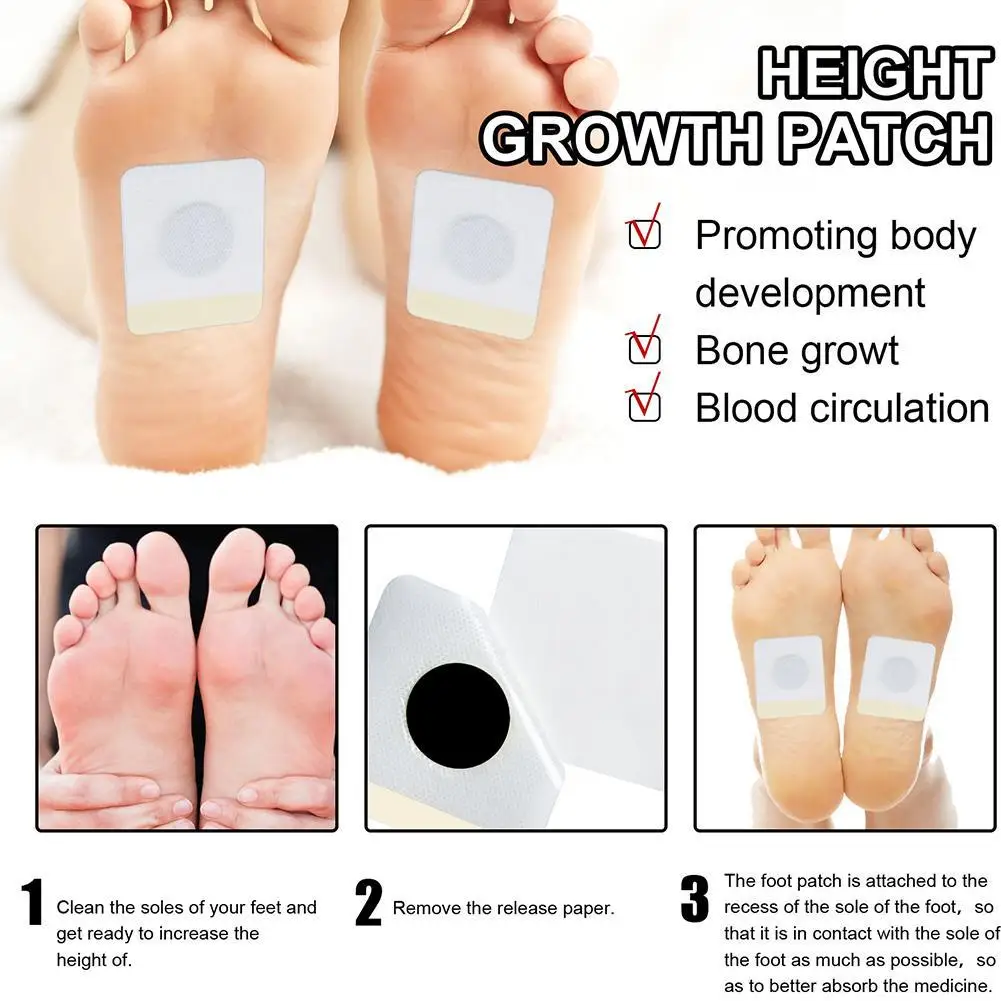 1/2/3PCS Body Height Enhancer Patch For Adults Children Promote Bones Growtaller Acupuncture Stimulation Height Growth Foot