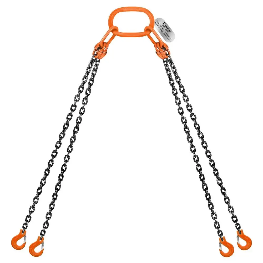 5Ft Alloy Steel Lift Chain Sling 6600lbs 3 Ton 4-Way x 1/4