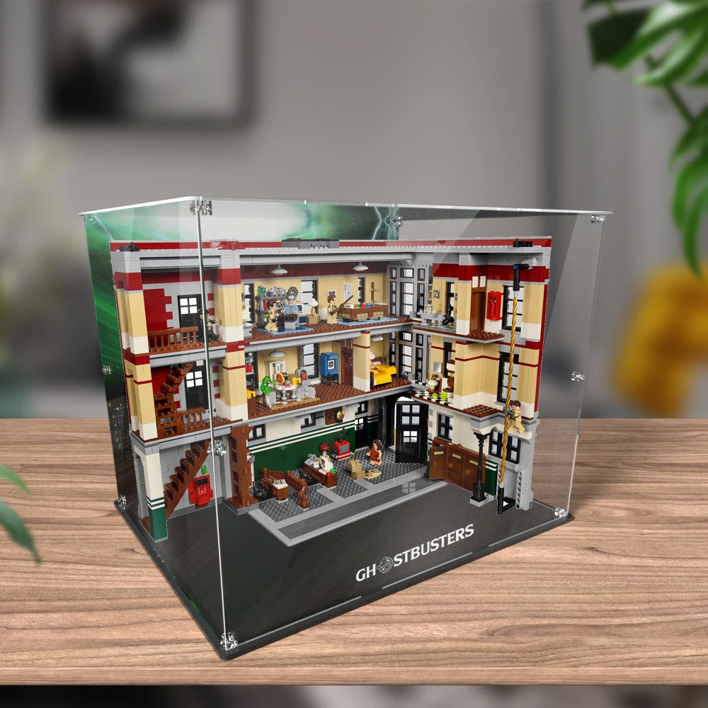 Acrylic Display Box for Lego Brick 75827 Firehouse Headquarters Dustproof Clear Display Case (Lego Set not Included）