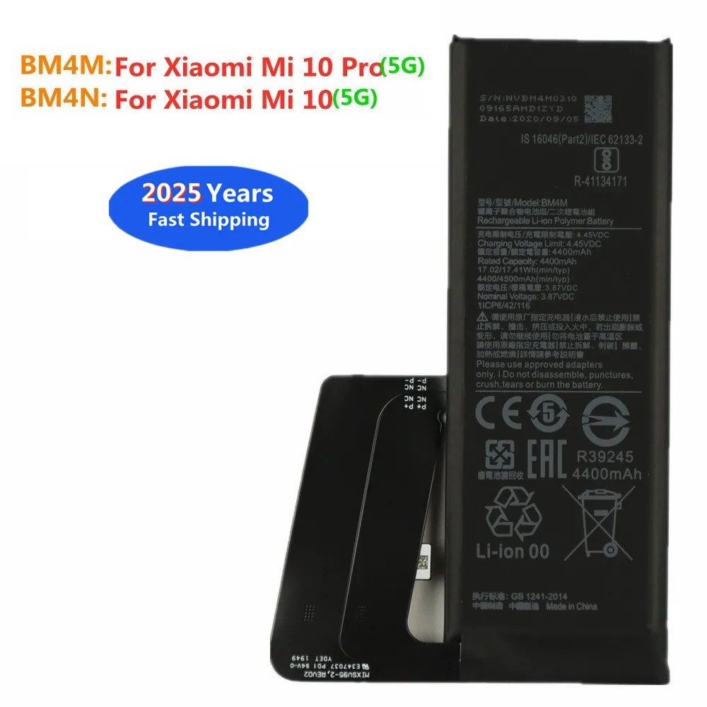 

BM4M BM4N Battery For Xiaomi Mi 10 /Mi 10 Pro 5G Mi10 Pro 5G Version Phone Batteries Bateria + Tools