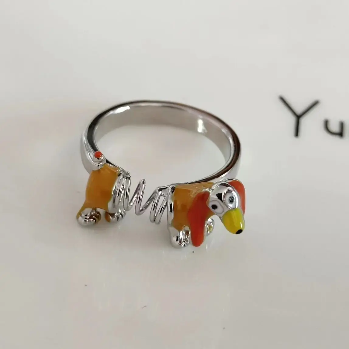 Movie Toy Story Cartoon Slinky Dog Ring Adjustable Metal Rings For Women And Girl Cute Party Accessories Jewelry Gifts