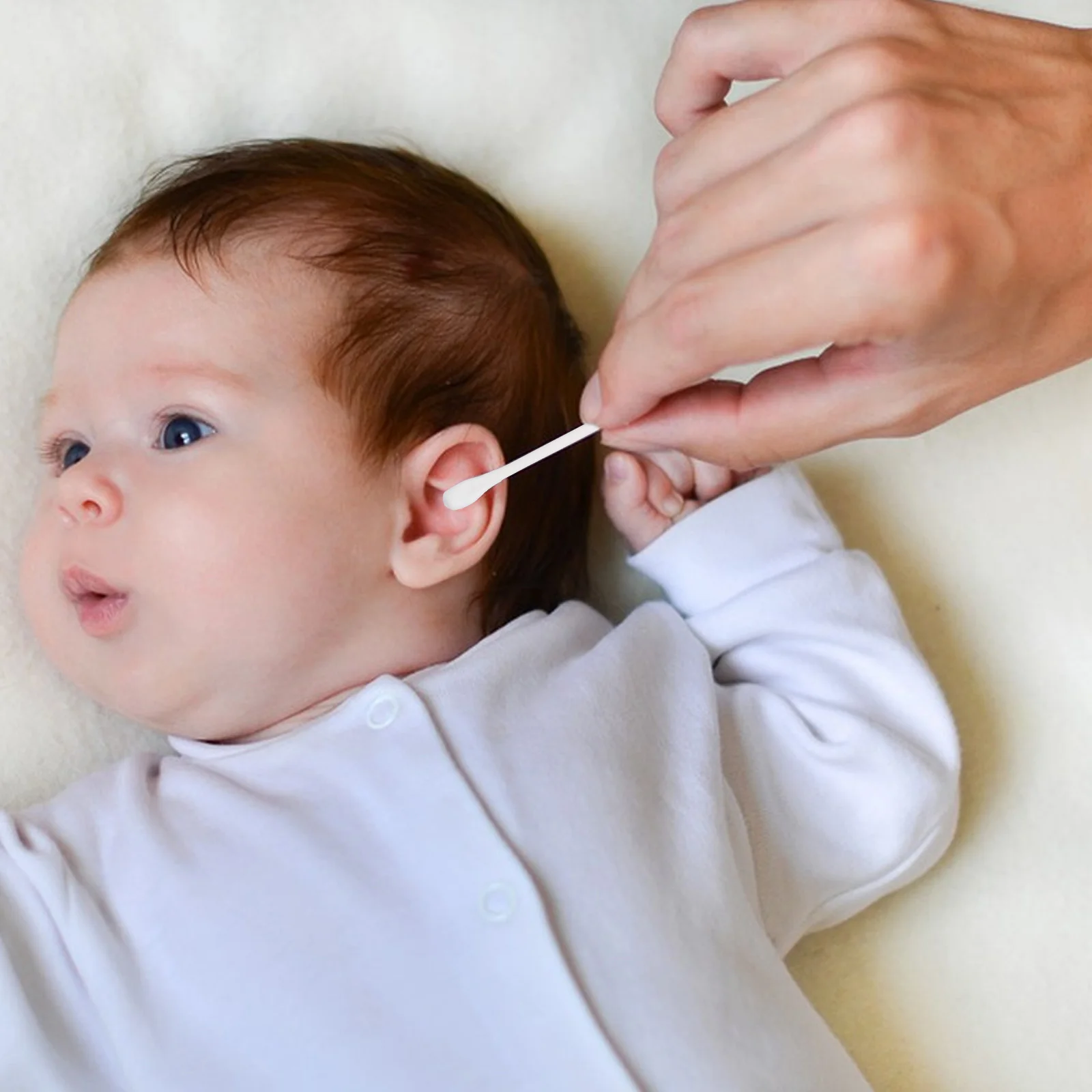 1 boîte de coton-tige pour bébé, Double tête, sans danger pour les oreilles, le nez et les yeux, dissolvant de cire, bâtons applicateurs pour enfants, coton jetable
