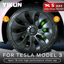 4 Stuks Wieldop Auto Vervanging Prestaties Wieldop Cap Auto Volledige Velg Cover Kits Deel Voor Tesla Model 3 18 inch 2018-2023