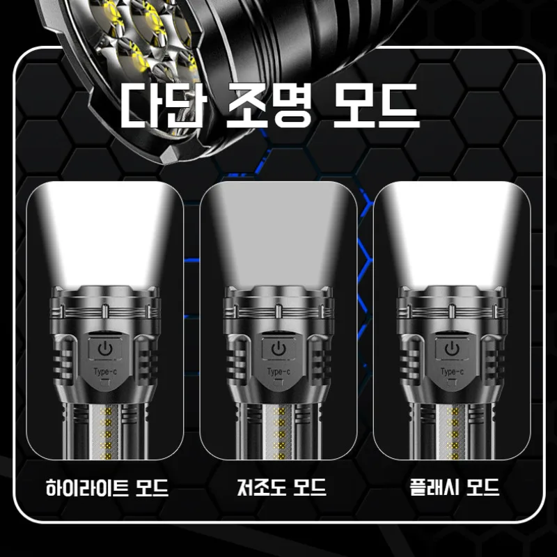 1/2/3 قطعة 9 مصباح يدوي قوي نووي سطوع عالية مصباح يدوي 1500Lm المحمولة قابلة للشحن مصباح يدوي صغير 2-يوم التسليم