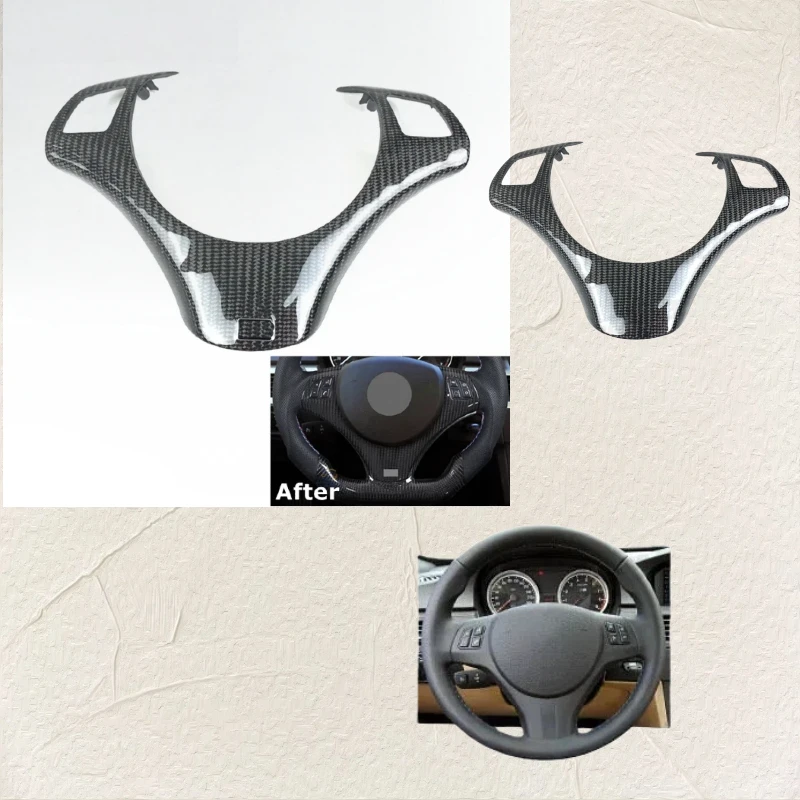 Real Carbon Fiber Car Steering Wheel Cover Frame Replacement Trim For BMW E89 E81 E82 E87 E90 E91 E92 E93 M3
