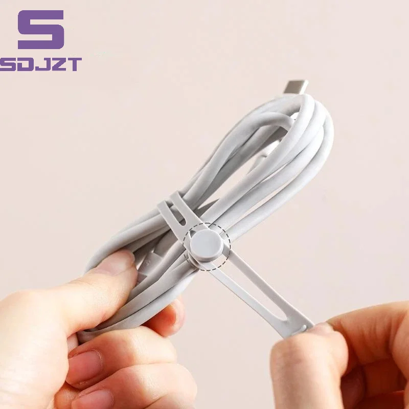 10 PCS Creative Silicone Cable Organizer Data Cable Headphone Cable Storage Charging Cable Sorting Multifunctional Winder Strap