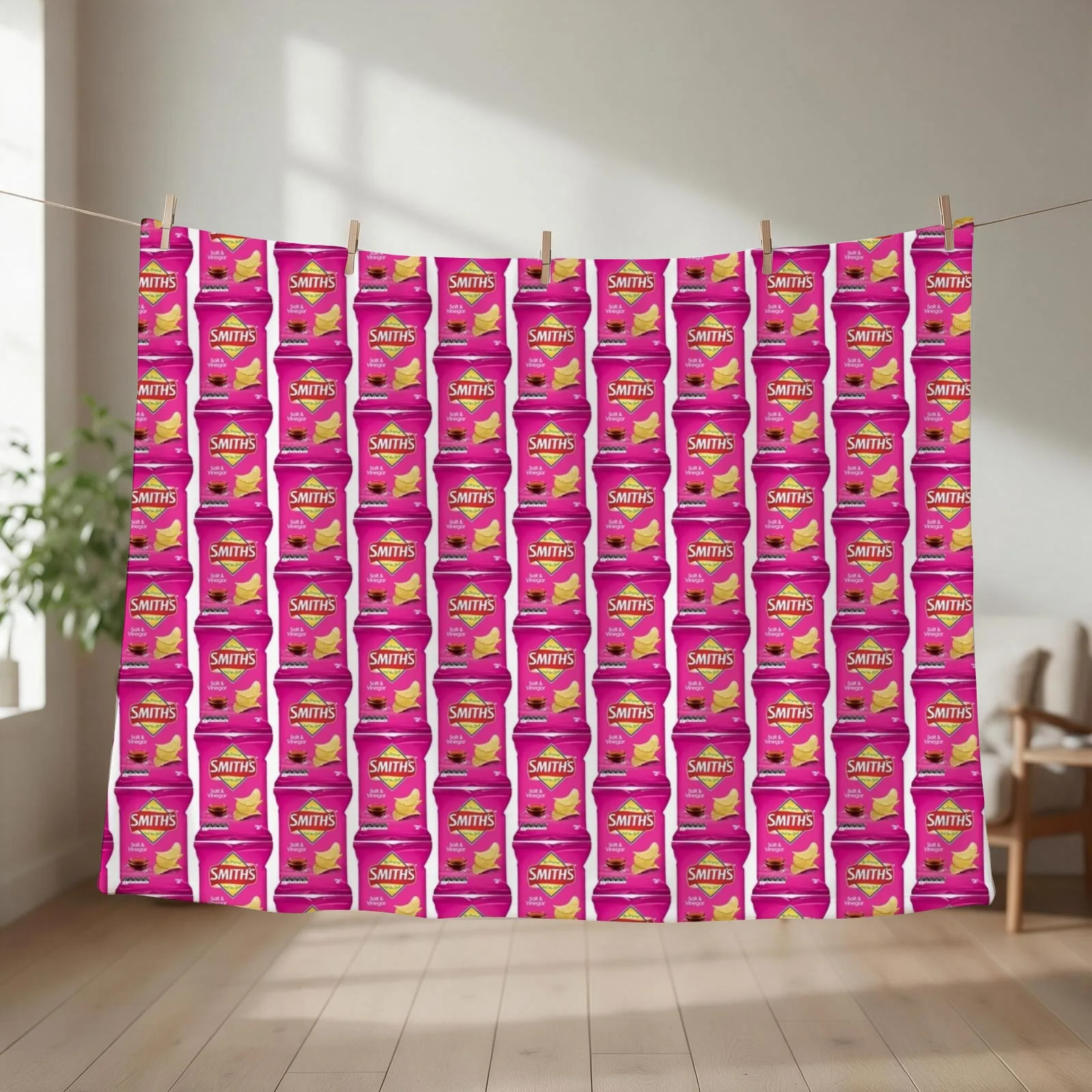 Smiths Chips - Salt and Vinegar Throw Blanket couch cozy soft plush fuzzy picnic outdoor blanket