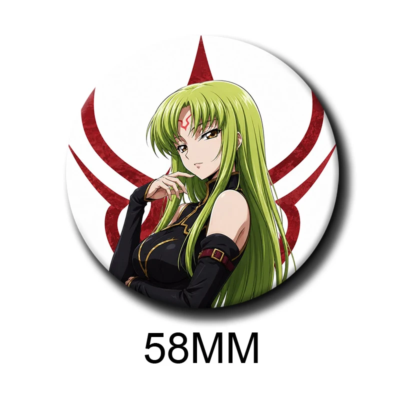 Cute Anime Code G-Geass C.C Button Pins Handmade Snap-in Badge Cartoon Role Playing Brooch Backpack Clothes Chest Ornament Gifts