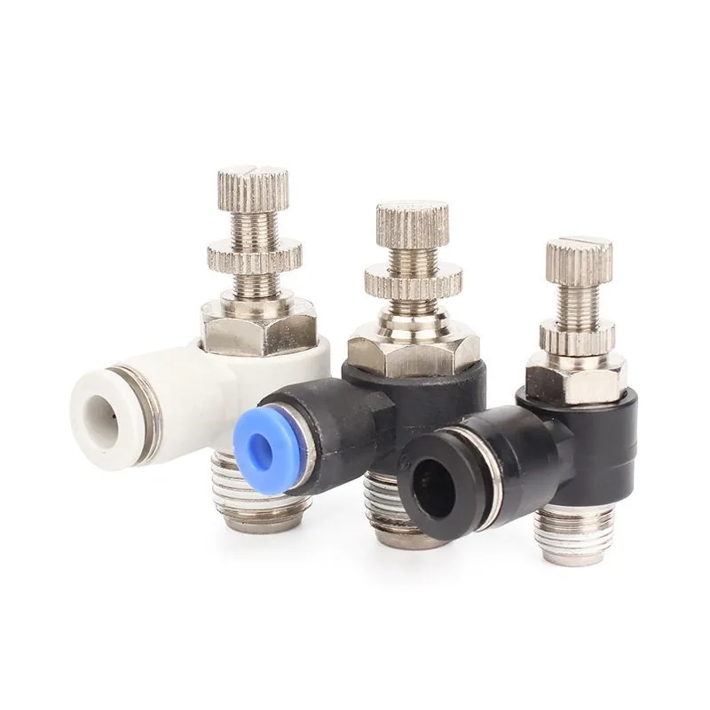 20/50/100PCS SL 1/8 1/4 3/8 1/2 Speed Control adjustable Pneumatic Fitting Throttle Valve Controller 4 6 8 10mm Hose Tube