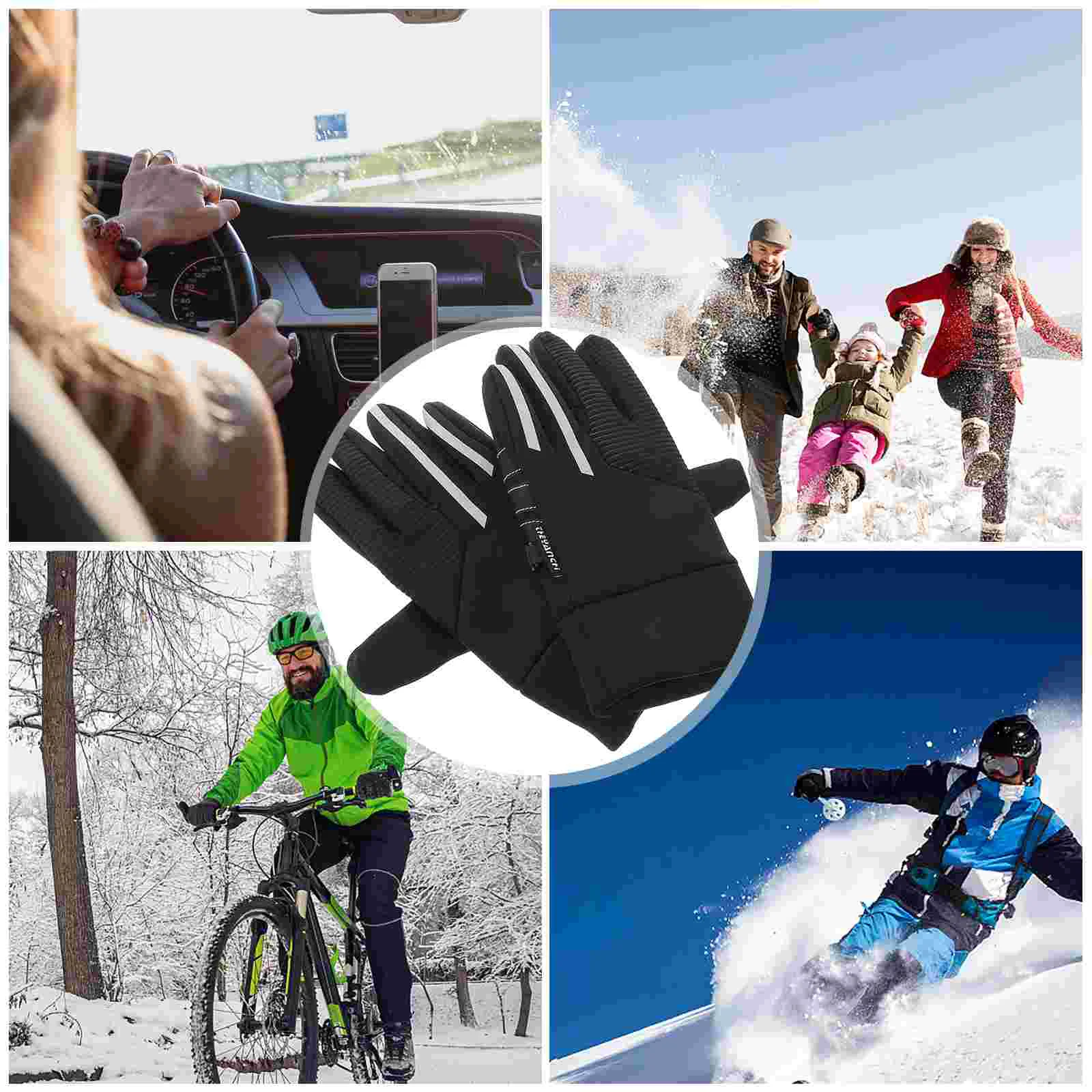 Men's Waterproof Cycling Gloves Fisherman Gloves Thicken Fleece lined Outdoor Sports Fishing Ski Glove Alternative