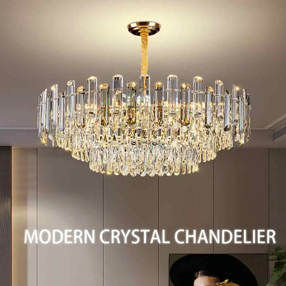 LED الحديثة الثريات البلورية/ النجف الكريستالي ضوء السقف الفاخرة مع E14 حامل مصباح لغرفة الطعام المطبخ جزيرة غرفة المعيشة المنزل #1
