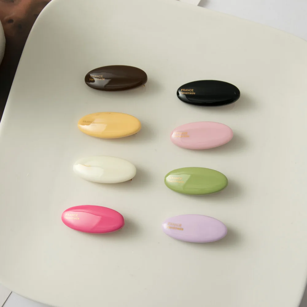 

Весенние цветные заколки для волос, эллиптические боковые заколки с золотым принтом, нескользящие для женщин и девочек, подарок