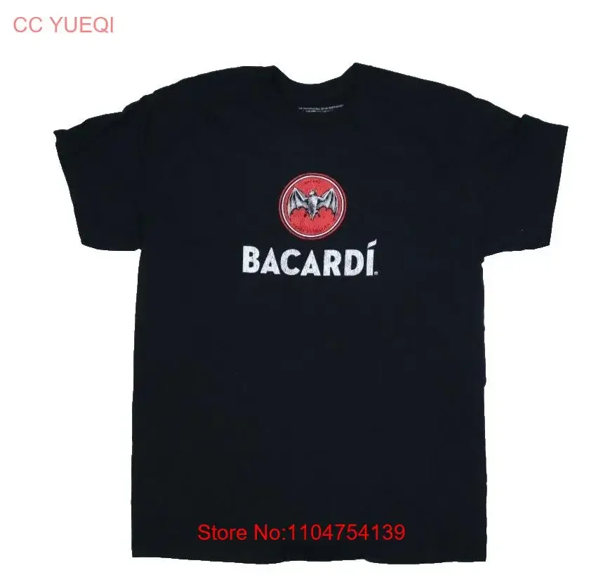 Bacardi Rum Bat Черная хлопковая футболка с круглым вырезом для взрослых XL винтажный стираный топ для повседневной носки homme уличная дышащая одежда