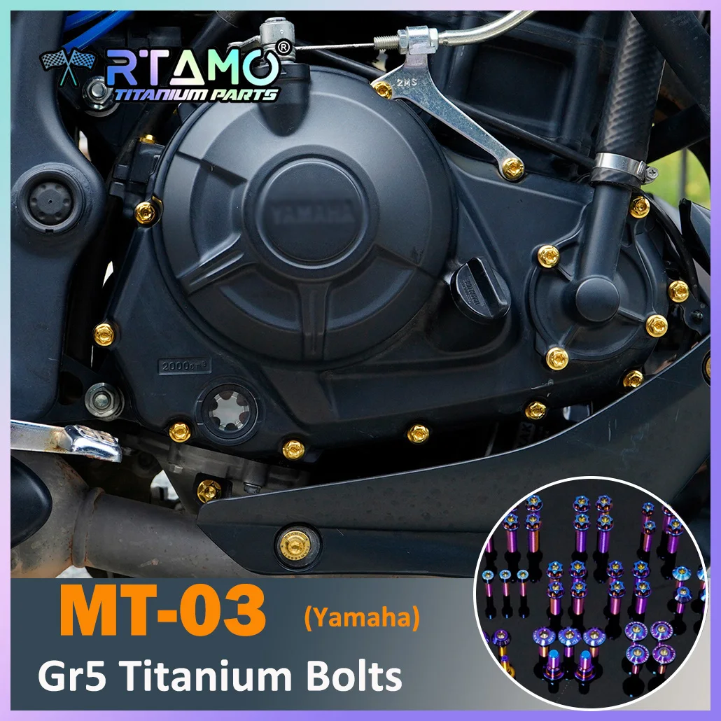 RTAMO Gr5 Titanium Bolts Motorbike Modified Screw for Yamaha MT-03 Engine Cover Water Pump Magneto Cover