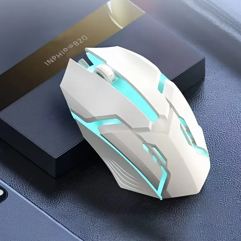 USB Wired Cool Glowing Mouse, Dual Purpose Office Gaming Mouse With Sound Clicks