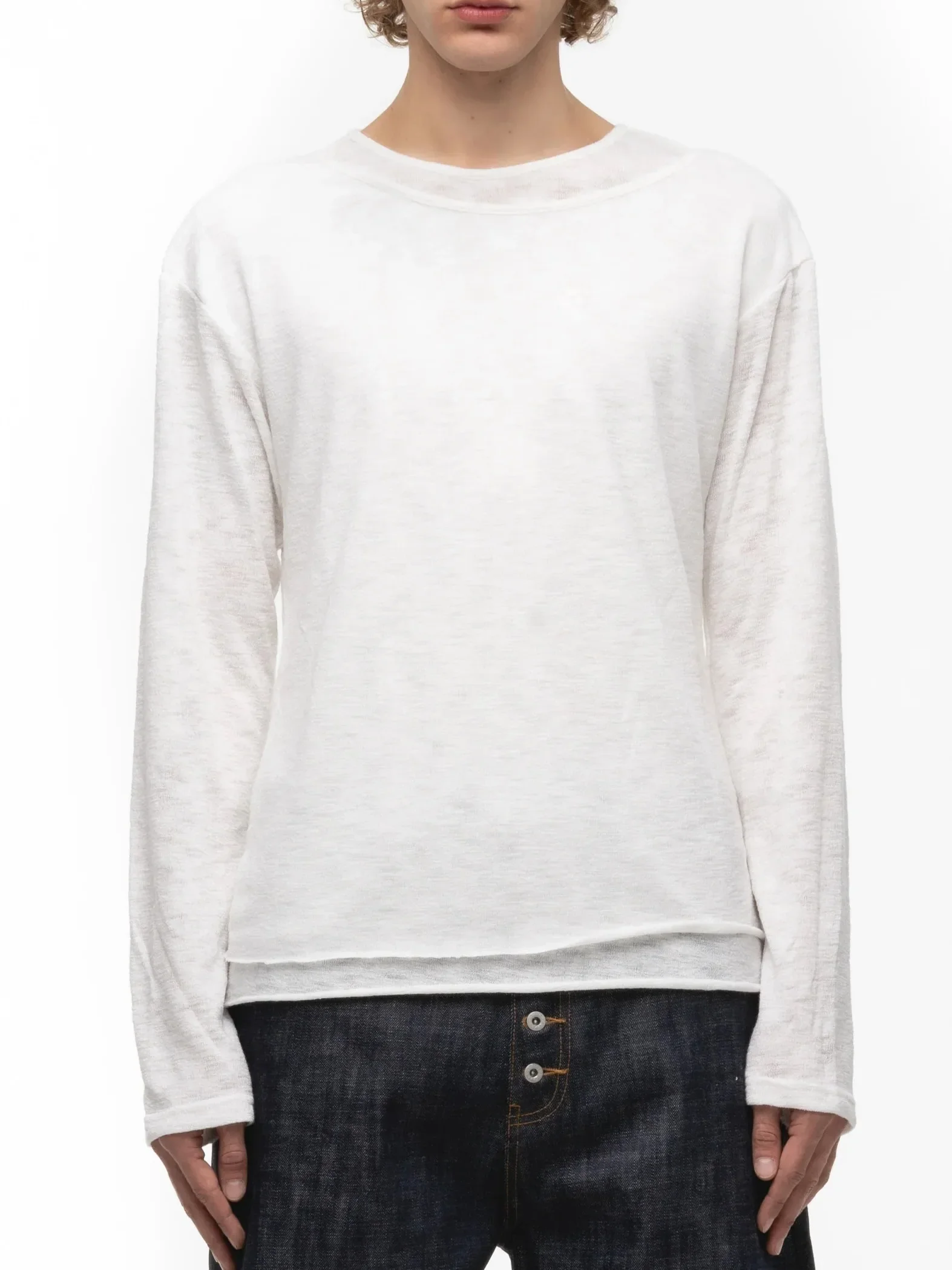 Nofaith High Elastic Double Neck Bamboo Cotton Inner Bottom Long Sleeve tee