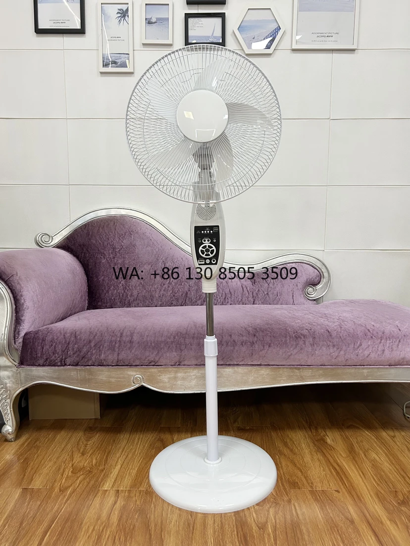 

HELIOS High Quality 16-Inch Electric Stand Fan AC/DC Solar Powered 25W Lithium Battery 10-12 Hours Runtime for Household Outdoor