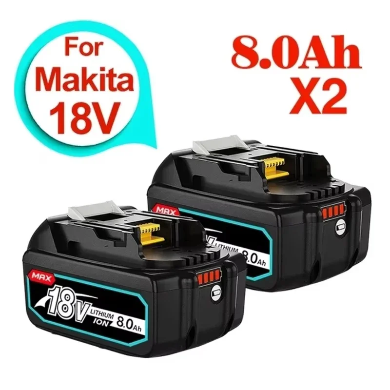 Original Makita 18V 8.0Ah Rechargeable Battery For Makita Power Tools With LED Li-ion Replacement LXT BL1860 1850 18v 8000mAh