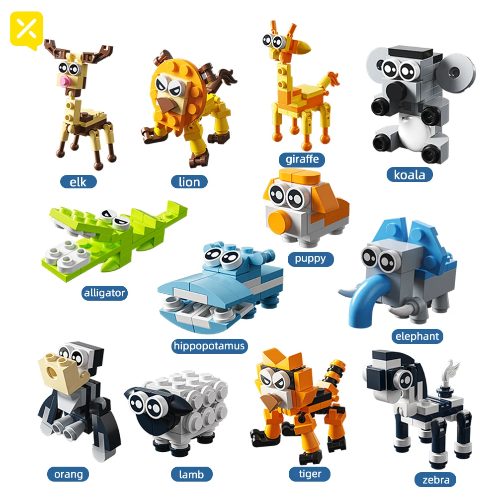 

12 в 1, милый мир животных, строительные блоки из мелких частиц, детские сборные кирпичи «сделай сам», игрушки, очаровательный зоопарк, креативные забавные обучающие игрушки