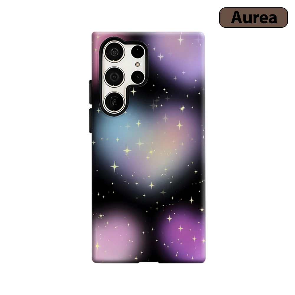 Glowing Heart Sparkle Phone Case for Samsung Galaxy S26 S25 Ultra S24 S23 Ultra Plus Shockproof Double layer tough Back Cover