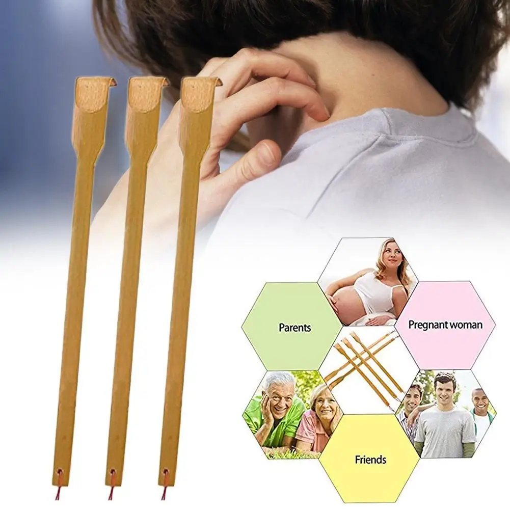 1/3/5pcs Back Scratcher Handmade Bamboo Long Reach Itch Relief Back Massager Portable Relaxation Tool Practical Gift Home Office