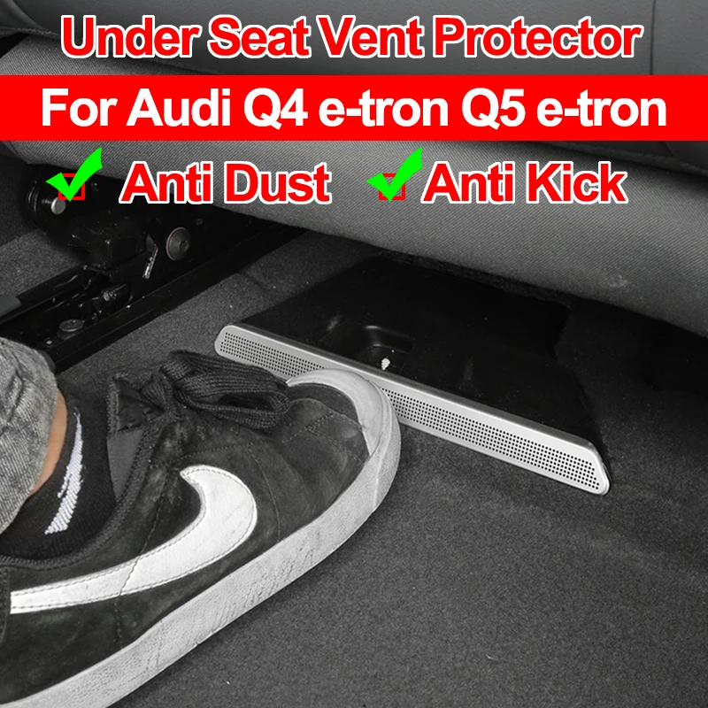 Cubierta de ventilación de aire para Audi Q4 e-tron, Protector de ventilación de suelo, limpiador de polvo de parrilla, accesorios de estilo de coche, 2 piezas