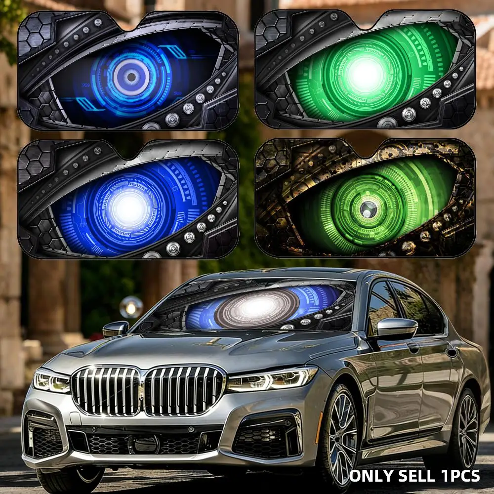 

Robot Eye Sun Visor Foldable Universal Car Windshield Sun Shade UV Protection Reusable Heat Insulation Foldable Cover