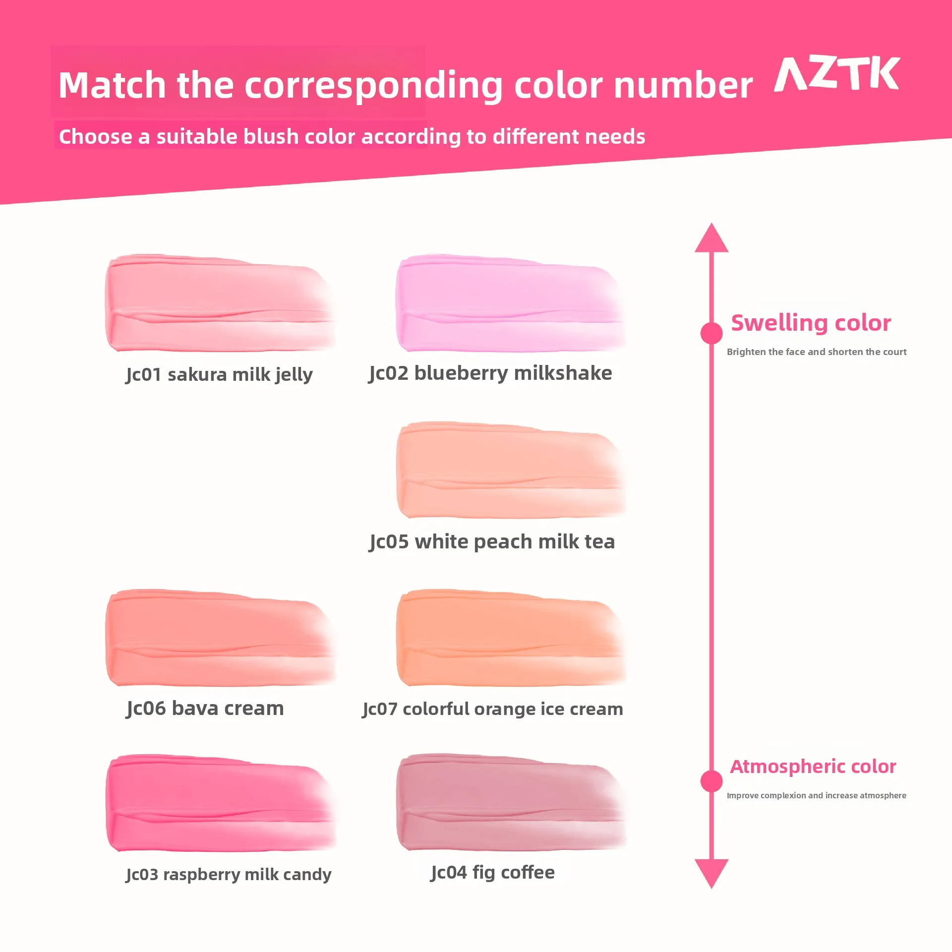 أحمر خدود سائل غير لامع من AZTK، ظلال تمديد وتحديد الوجه، لمسة نهائية طبيعية عارية، تأثير شد الوجه لمظهر التركيز الناعم اليومي