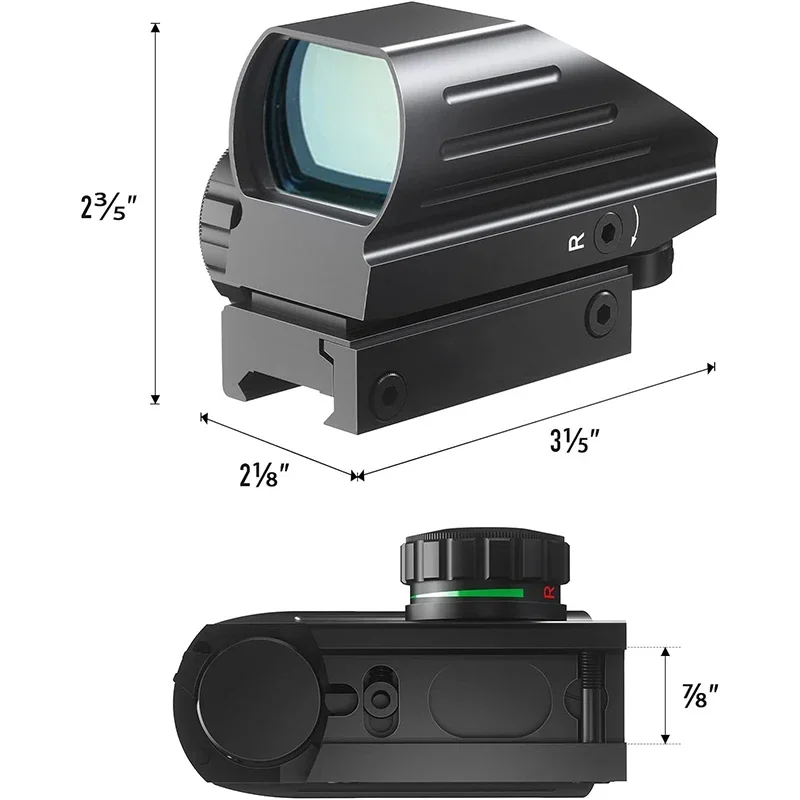 Imagem -04 - Tactical Visão Reflex para a Caça Red Dot Laser Verde Holográfica Óptica Âmbito Airgun 20 mm Rail Mount ak