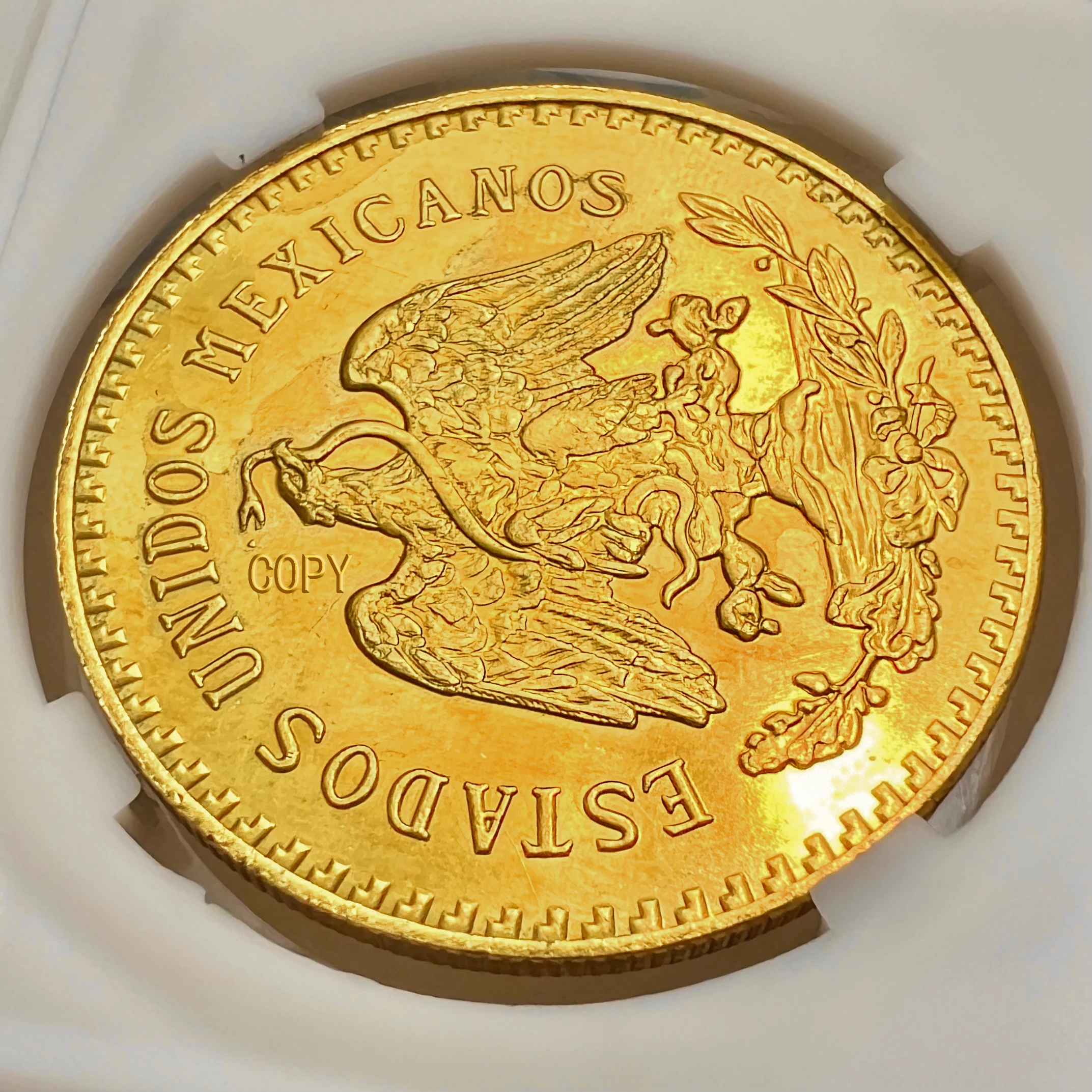 1921 Mexican Angel 50 Peso Golden Commemorative Coins 1821-1921 Relief Craft Collection Home Creative Decoration