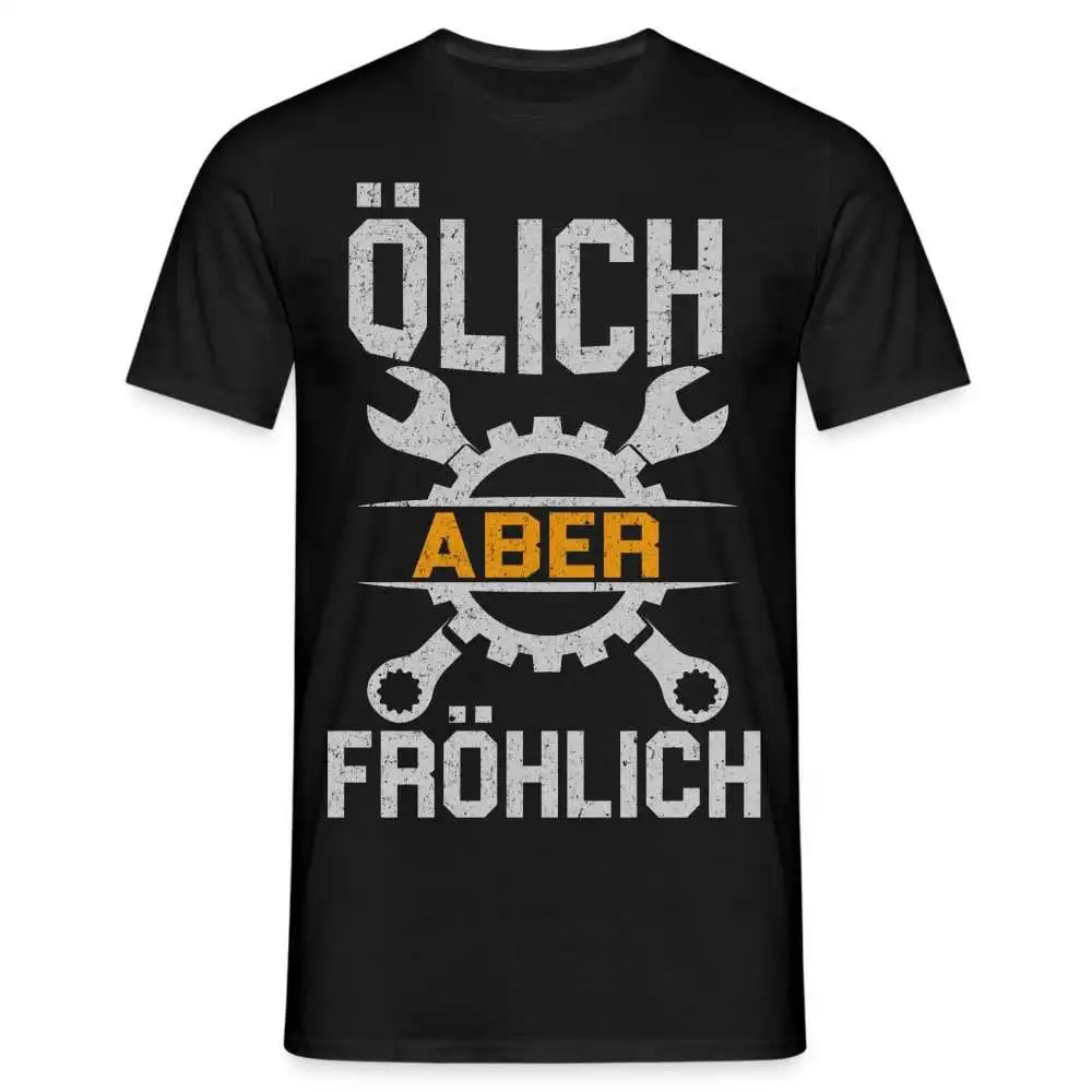 

Mechanic Oily But Happy Funny T Shirt