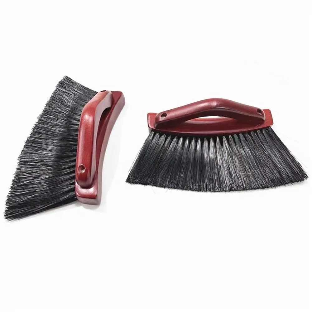 

Curved Felt Brush for Billiards Tables Built with Wood Handle and PVC Bristles to Safely Remove Dust from Cloth and