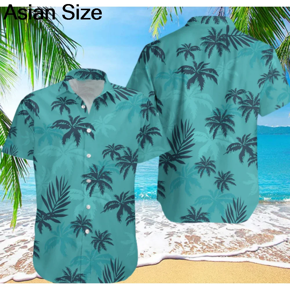 2025 الصيف تأثيري لعبة الشكل الرجال هاواي قميص ثلاثية الأبعاد قميص للرجال أشجار النخيل طباعة قمصان هاواي الشاطئ شجرة جوز الهند قميص بلايز #1