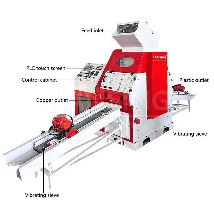 China Factory 380V 50H Small Copper Cable Recycling Equipment Machine Copper Granulator Machine Wire Granulator