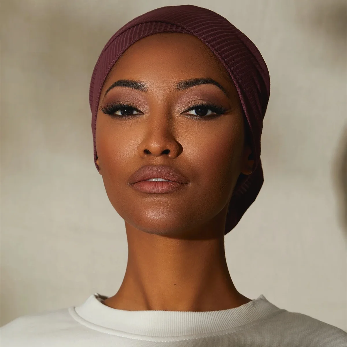 Ribbed Cross Front Under Scarves Stretchy Muslim Inner Hijabs Islam Head Wraps Female Headscarf Bonnet Under Hijab Caps