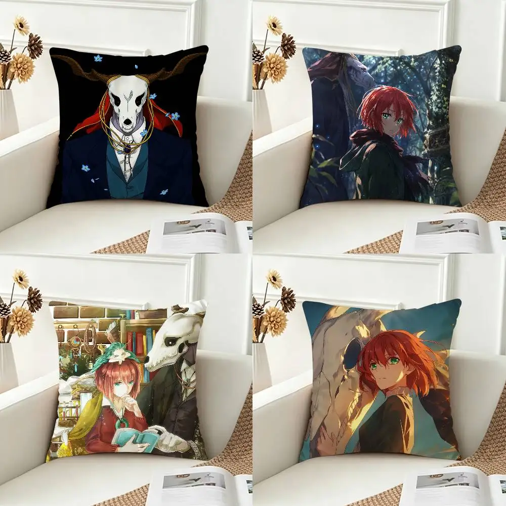 The A-Ancient Magus Bride  Double-sided Printed Square Decorative Cushion Cover for Sofa Living Room Home Decor