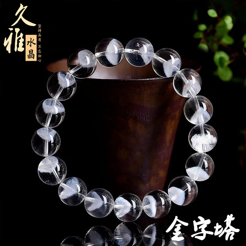 Jiuya Crystal 7AGrade Natural White Ghost Pyramid Bracelet Bracelet White Crystal Pyramid Bracelet Wholesale