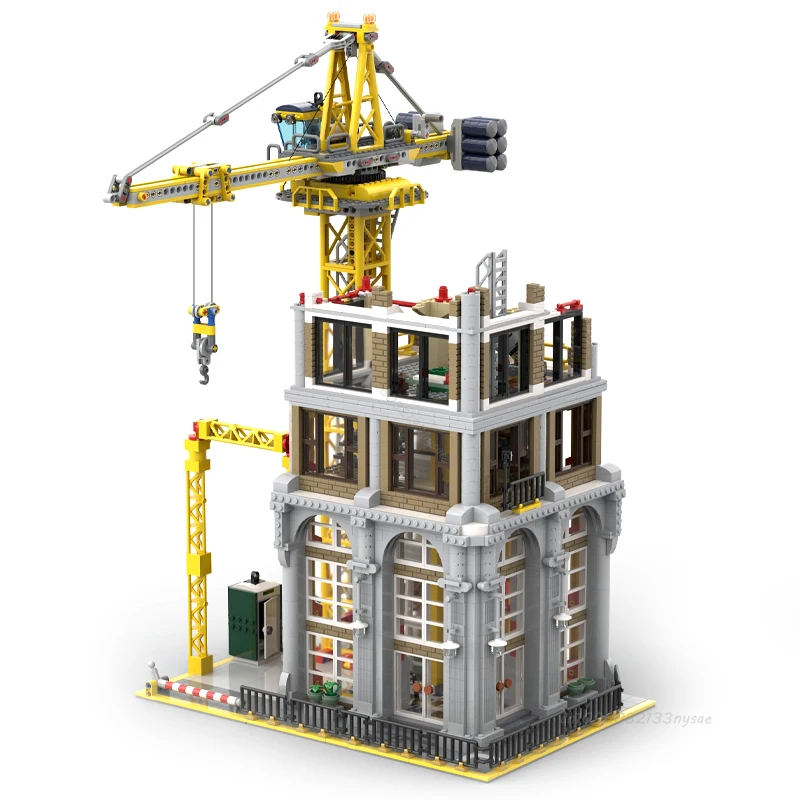 ชุดตัวต่อ MOC แบบกำหนดเอง รุ่น Street View โมเดลเมือง สถานที่ก่อสร้างแบบแยกส่วน ตัวต่อ DIY 910008 ชุดประกอบ ของเล่นเสริมพัฒนาการ ของขวัญ