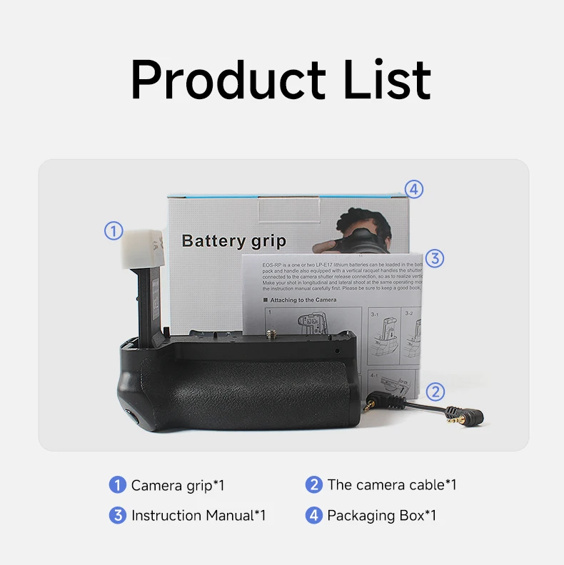 BG-EOS RP Batteriegriff mit zwei LP-E17 Steckplätzen, erweiterter Power-Griff für Canon EOS Kameras, kompatibel für Outdoor-, Reise- und Porträtaufnahmen – Detail 8